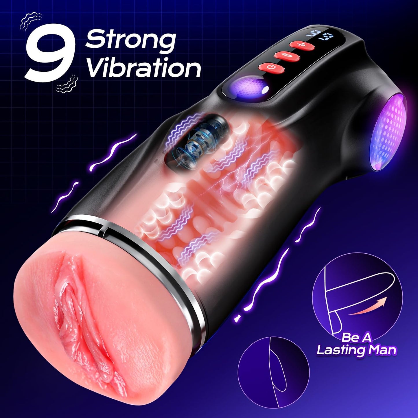 AI Sync App Control 9 Sucking & 9 Vibrating 3 Sleeves Sets Male Masturbator Sex Toys
