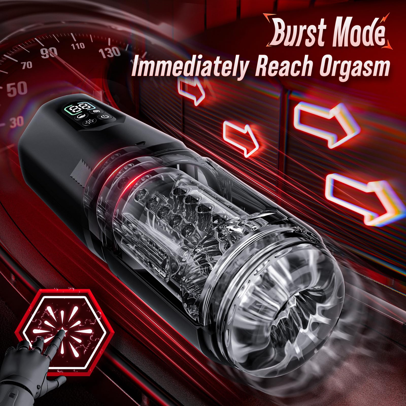 AI Sync Male Masturbator Stroker with 7 Thrusting Rotating & 7 Vibrating Licking Modes, Hands-Free Sex Machine