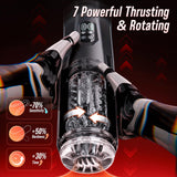 AI Sync Male Masturbator Stroker with 7 Thrusting Rotating & 7 Vibrating Licking Modes, Hands-Free Sex Machine