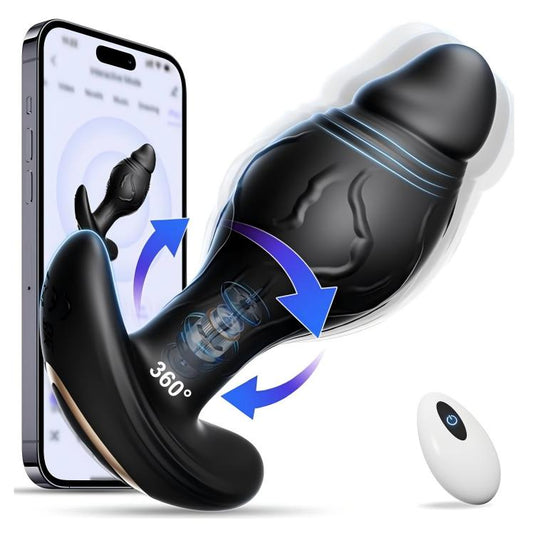 APP AI Control Anal Plug Sex Toys Vibrator 360° Rotating Vibrating Butt Plug Stimulate Prostate Massager