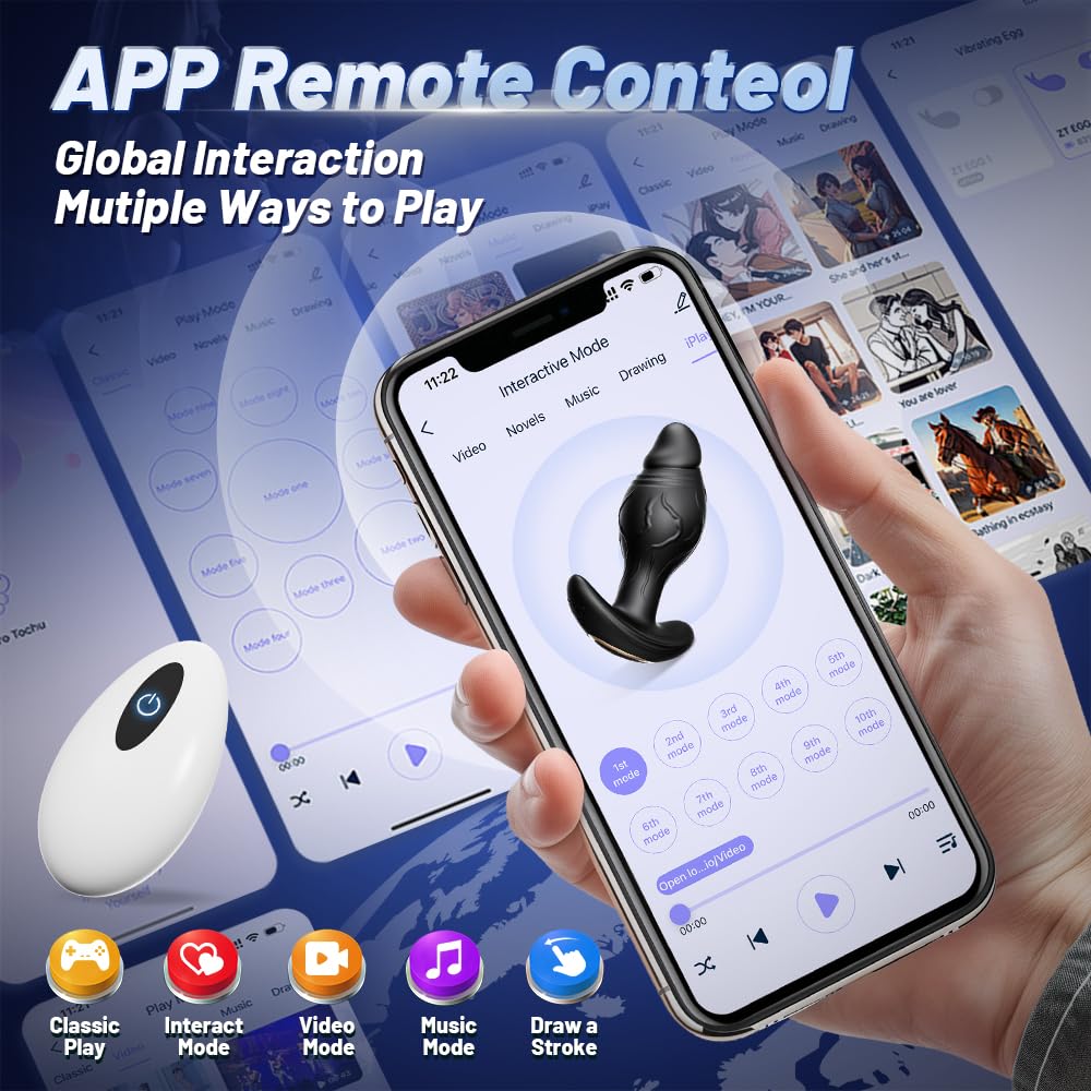 APP AI Control Anal Plug Sex Toys Vibrator 360° Rotating Vibrating Butt Plug Stimulate Prostate Massager