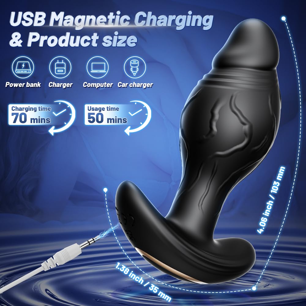 APP AI Control Anal Plug Sex Toys Vibrator 360° Rotating Vibrating Butt Plug Stimulate Prostate Massager