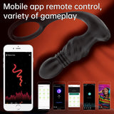 APP Control 10 Vibrating and Thrusting Modes Prostate Massager Anal Vibrator with Cock Ring Thrusting Dildo Vibrator Sex Toys for Men