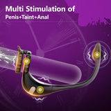 APP Control 3 in 1 Penis Cock Ring with Multi Stimulations Butt Plug Penis Vibrator