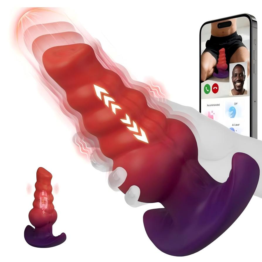 APP Control 5" Thrusting Dildo Fantasy Monster Knot Butt Plug 9 Thrusting & Vibrating Mode Prostate Vibrator