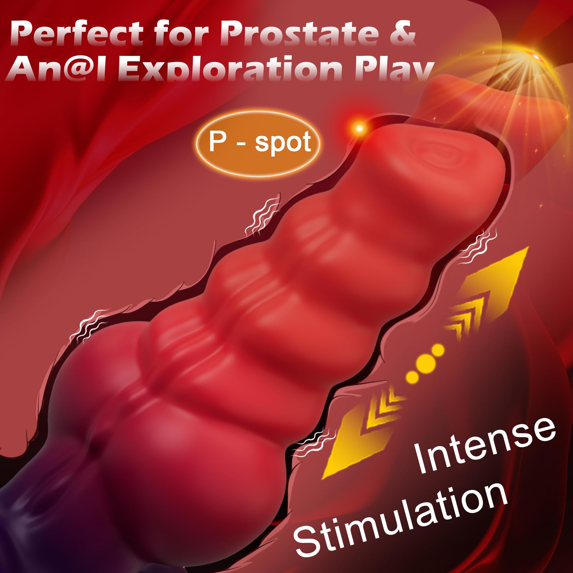 APP Control 5" Thrusting Dildo Fantasy Monster Knot Butt Plug 9 Thrusting & Vibrating Mode Prostate Vibrator