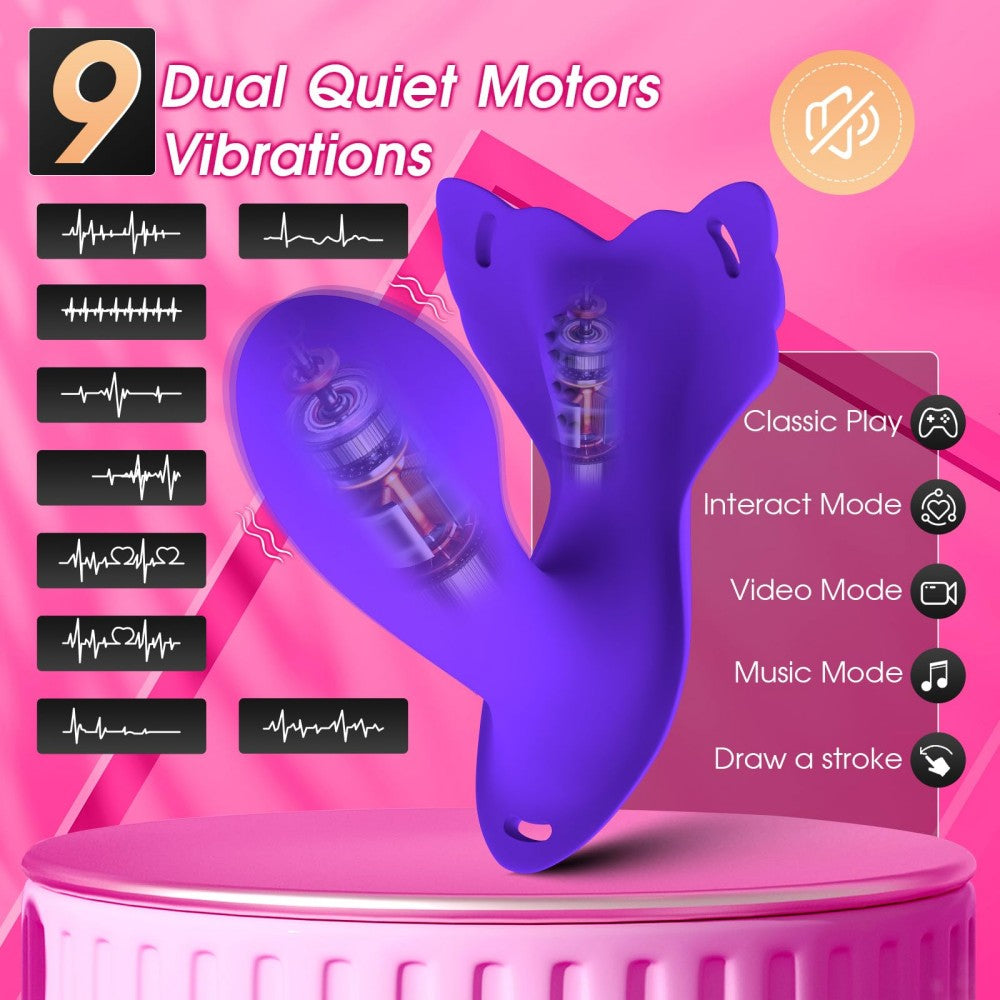 APP Control 9 Vibrations Panty Wearable Vibrator Insert Dildo Sex Toys for Women G Spot Butterfly Vibrator