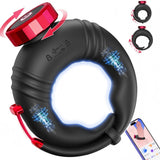 APP Control Adjustable Open Ended Silicone Penis Ring with 10 Vibrations Sex Toy for Couples