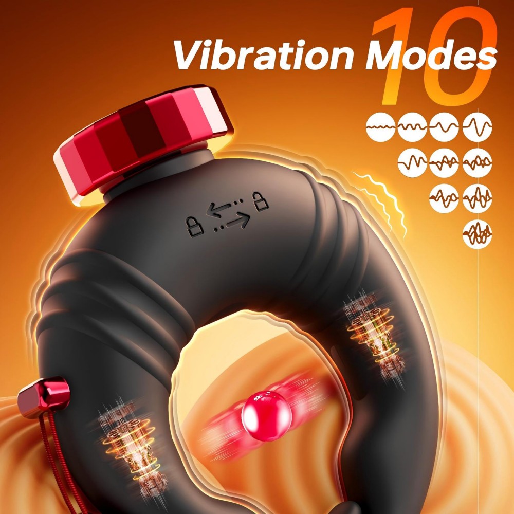 APP Control Adjustable Open Ended Silicone Penis Ring with 10 Vibrations Sex Toy for Couples