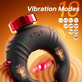 APP Control Adjustable Open Ended Silicone Penis Ring with 10 Vibrations Sex Toy for Couples