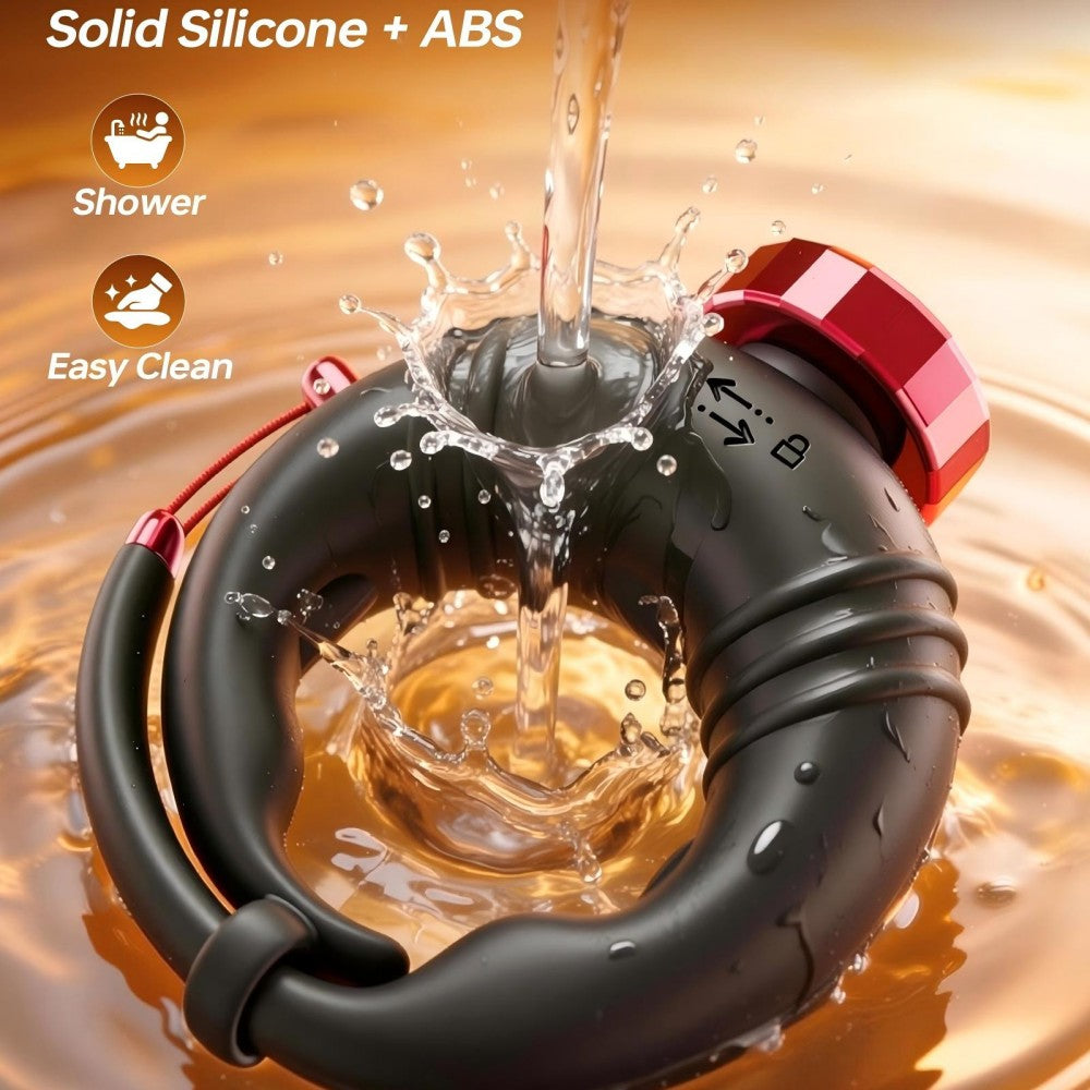 APP Control Adjustable Open Ended Silicone Penis Ring with 10 Vibrations Sex Toy for Couples