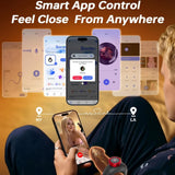 APP Control Adjustable Open Ended Silicone Penis Ring with 10 Vibrations Sex Toy for Couples