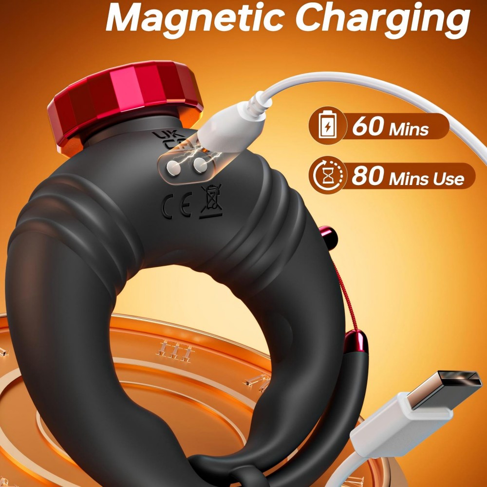 APP Control Adjustable Open Ended Silicone Penis Ring with 10 Vibrations Sex Toy for Couples