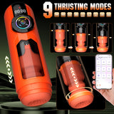 APP Control Heating Male Masturbator 9 Vibrating & Licking & Thrusting & Suck Modes Penis Pump