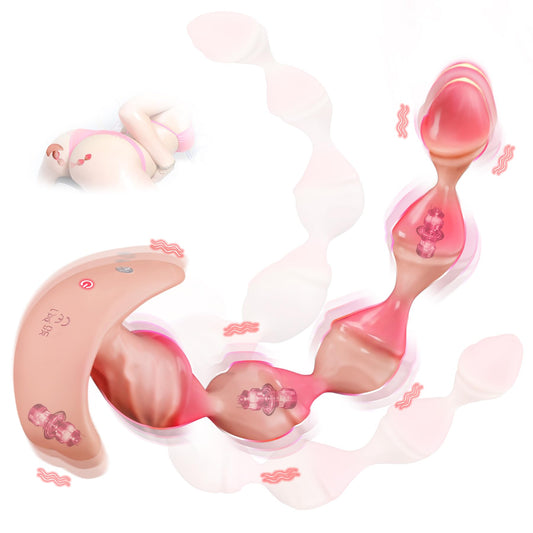 APP Controlled Vibrating Anal Plug-Realistic Dildo Vibrator Anal Beads Prostate Massager with 3 Motors and Multiple Vibration Modes