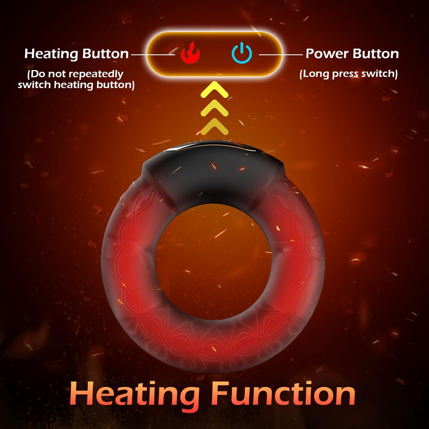 APP Controlled Vibrating Cock Ring, 9 Vibration Modes with Heating for Enhanced Stimulation