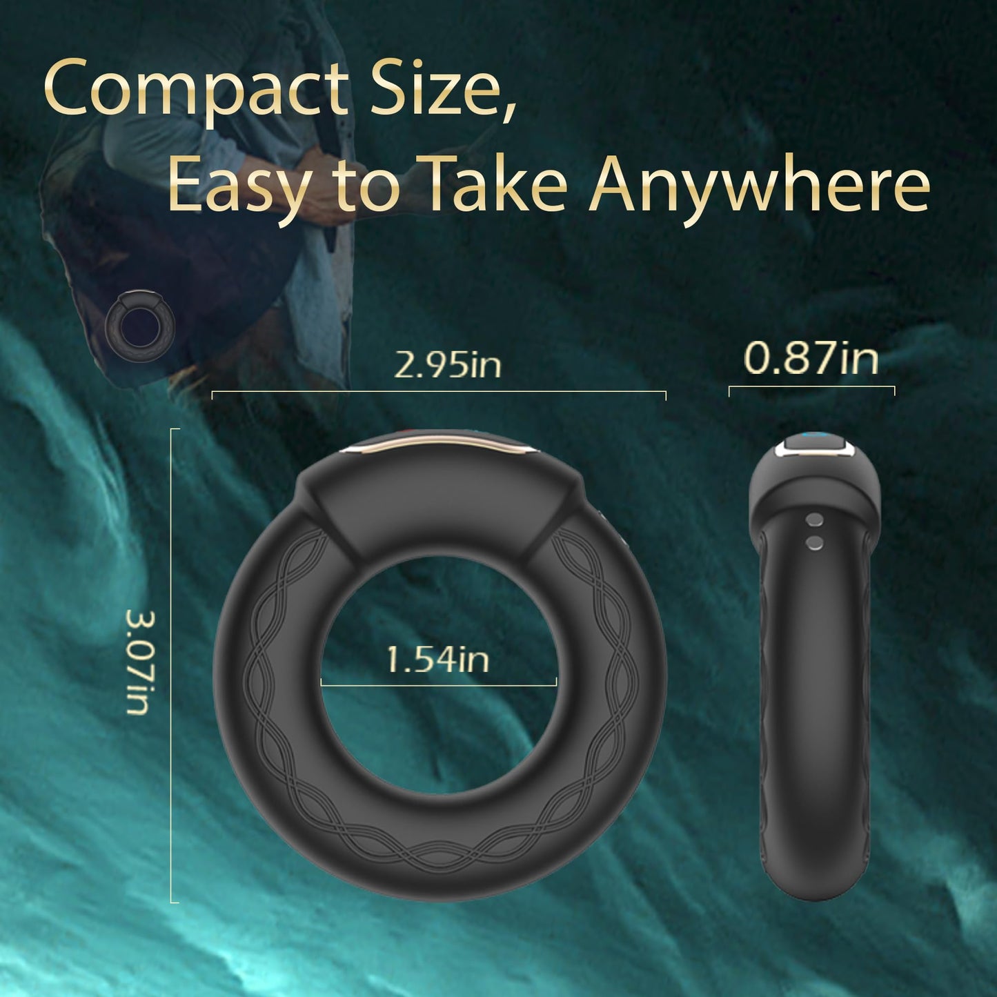 APP Controlled Vibrating Cock Ring, 9 Vibration Modes with Heating for Enhanced Stimulation
