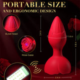 APP Control remoto Rose Butt Plug Vibrante Anal Plug Sex Toy con 9 modos de vibración 