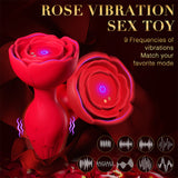 APP-Fernbedienung Rose Butt Plug Vibrierender Analplug Sexspielzeug mit 9 Vibrationsmodi 