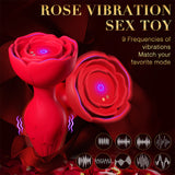 APP Remote Control Rose Butt Plug Vibrating Anal Plug Sex Toy With 9 Vibration Modes