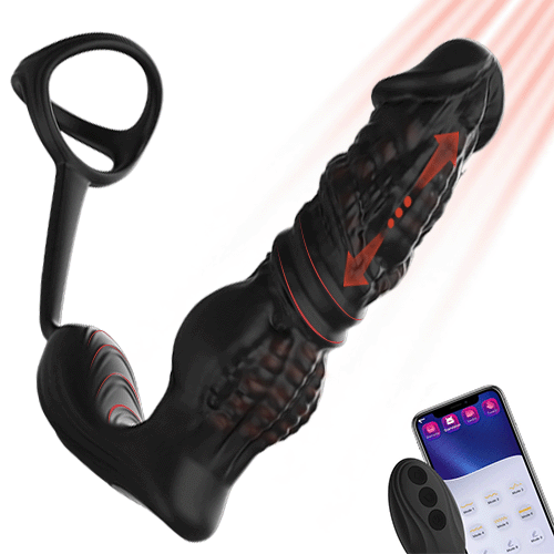 Monster Anal Toys  6-in-1 Thrusting Prostate Massager APP And Reomte Control  Anal Vibrator for Men