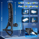 APP Control Anal Dildo Vibrator For Couple Vibrating Strap On Dildo Butt Plug with 10 Vibration Modes, Male Cock Ring Penis Sleeve Vibrator