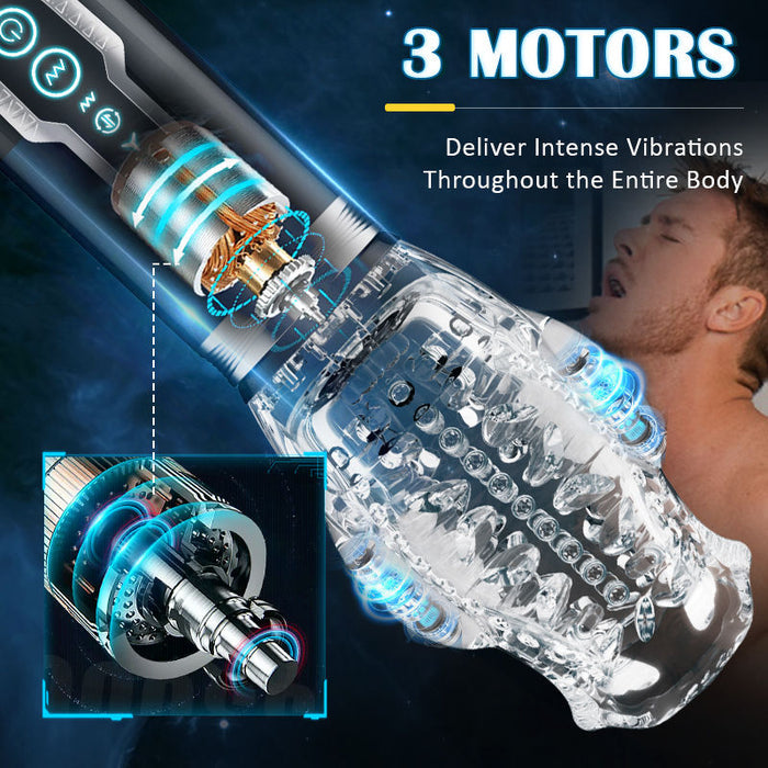 Amber - Double Egg Vibrators 5 Thrusting 7 Vibrating Oral Sex  Male Masturbation Cup