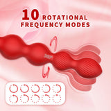 Anal Beads 10 Rotate Twist and Vibrating Modes Prostate Massager Graded Silicone Design Anal Vibrators Rose Toy