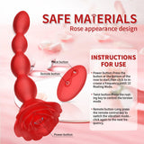 Cuentas anales 10 modos giratorios y vibratorios Masajeador de próstata Diseño de silicona graduada Vibradores anales Juguete rosa 
