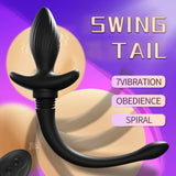 Anal Vibrator With Wagging Dog Tail 10 Vibrating Butt Plug