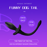 Anal Vibrator With Wagging Dog Tail 10 Vibrating Butt Plug