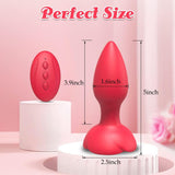 Vibradores anales Vibrador Rose Butt Plug con 10 modos Rose Base Silicona Rose Juguetes para adultos 