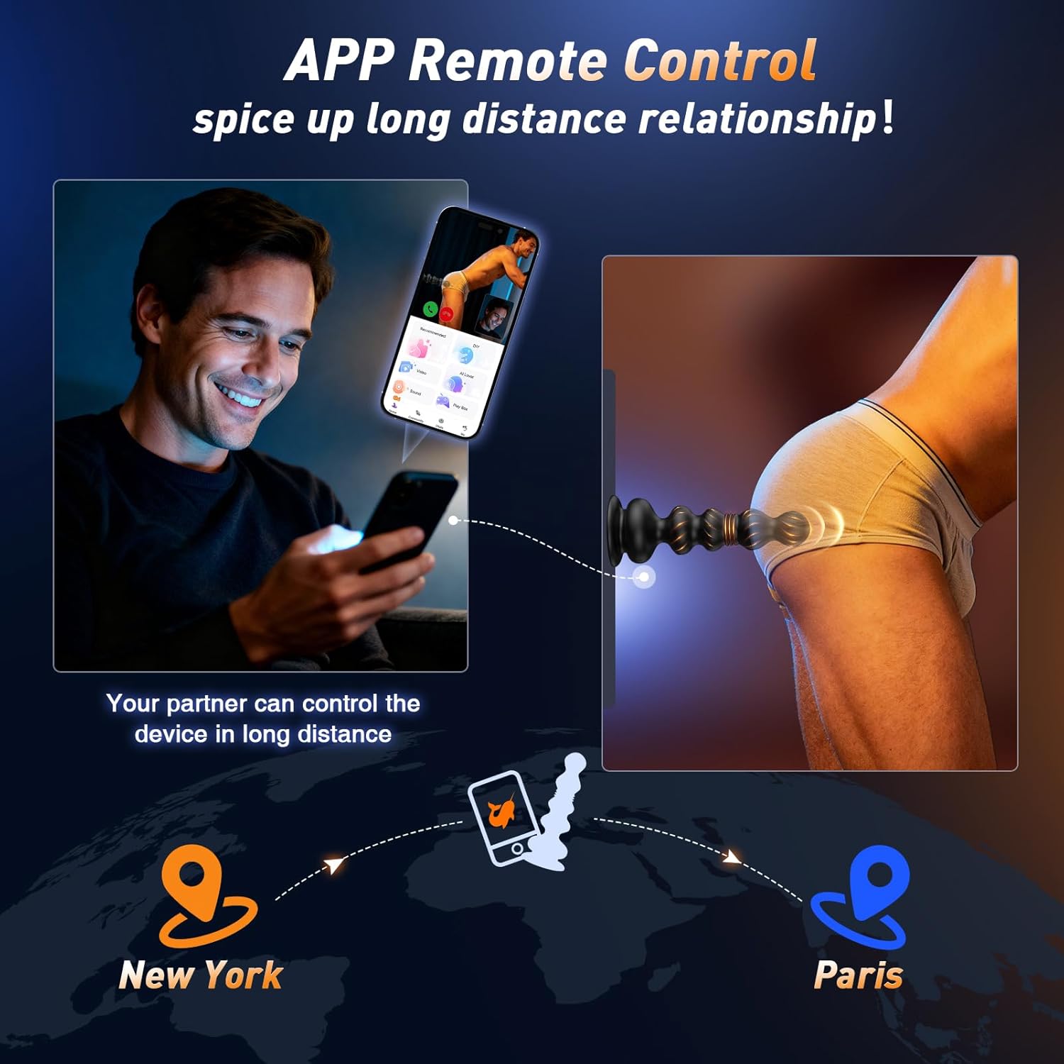 App Control 10 Vibrating Thrusting Anal Beads Prostate Massager Anal Plug Male Sex Toys