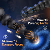 App Control 10 Vibrating Thrusting Anal Beads Prostate Massager Anal Plug Male Sex Toys