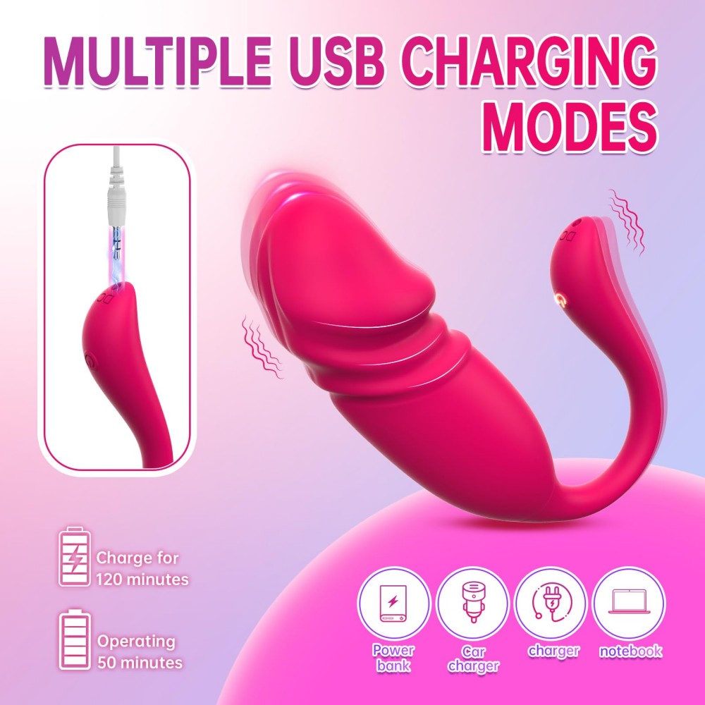 App Control G Spot Vibrators 9 Vibrations Modes Thrusting Dildo for Female and Couples Clitoral