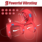 App Remote Control Rose Vibrating Penis Ring With Clit & G Spot Stimulation Penis Vibrator