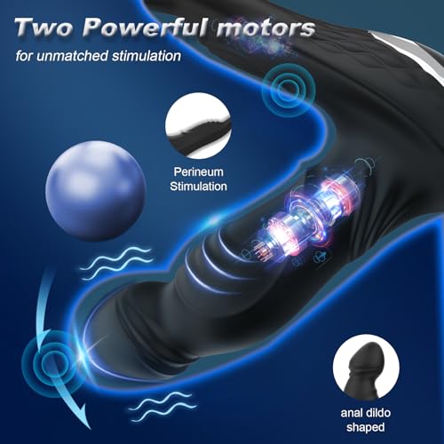 App Control & Swing Thrusting Male Vibrator with Dual Cock Rings Prostate Massager Wiggling Vibrator Anal Sex Toys