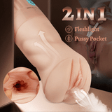 Propinkup Männlicher Masturbator 2IN1 Realistische 3D-texturierte lebensechte Vagina, die vibrierende Muschi saugt 