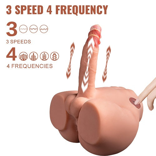 Bill 3 Speed 4 Frequency High Quality Thermoplastic TPR Material Dildo Butt【US Stock Available Only】