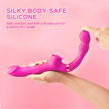 Remote Control Double-Ended Strap-On Dildo Bloom Tapping & Vibrating Strapless Vibrator for Lesbian