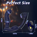 Blue Knight 12 Vibration Modes Remote Control Prostate Massager with Cock Ring