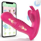 Vibrador de empuje de mariposa con Control de aplicación, Juguetes sexuales portátiles para mujer, estimulador del clítoris del punto G 