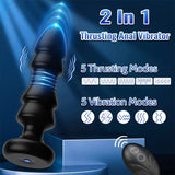Weihnachtsbaum-Analplug-Vibrator mit 5 Vibrations- und Schubmodi, Prostata-Massagegerät, Weihnachtsgeschenk 