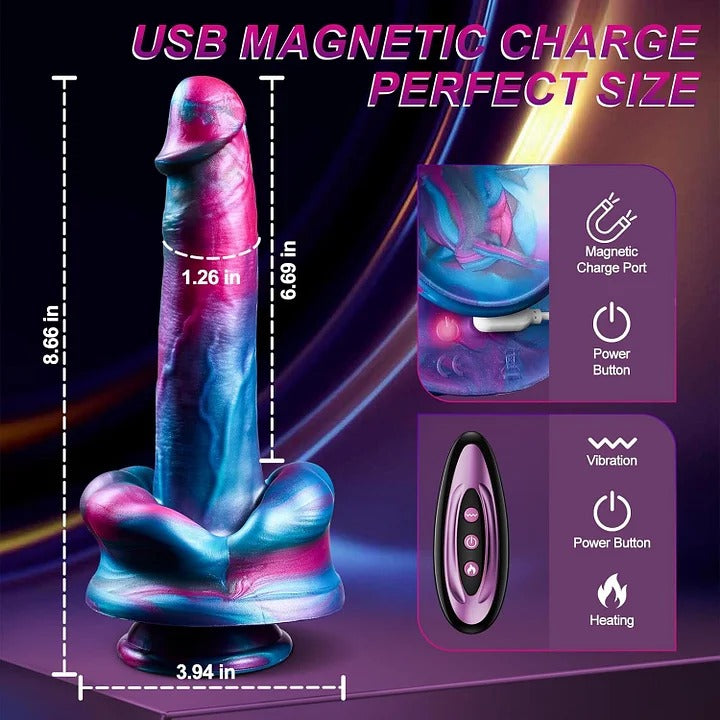 Colorful Fancy Dildo for Female  3 Thrust 7 Vibration Thrusting Dildo With Suction Cup