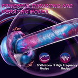 Colorful Fancy Dildo for Female  3 Thrust 7 Vibration Thrusting Dildo With Suction Cup