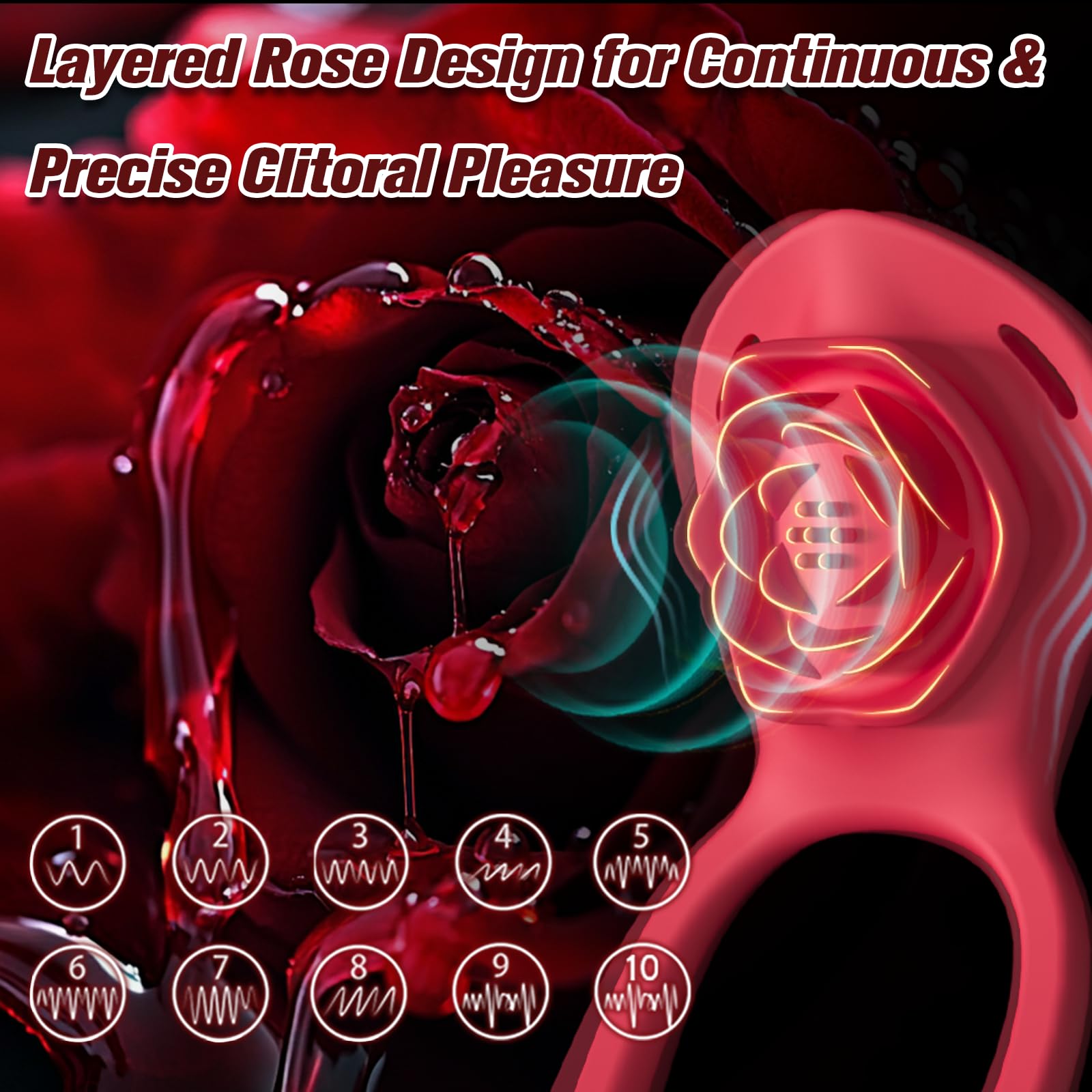 Couples Rose App Remote Control Wearable Vibrator Hands Free Panty Clitoris Vibrator Vibrating Cock Ring