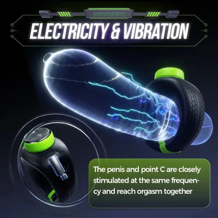 DRAGON S1 App Control 10 Vibration & 6 Electric Shock Electro-Stim & Vibrating Cock Ring