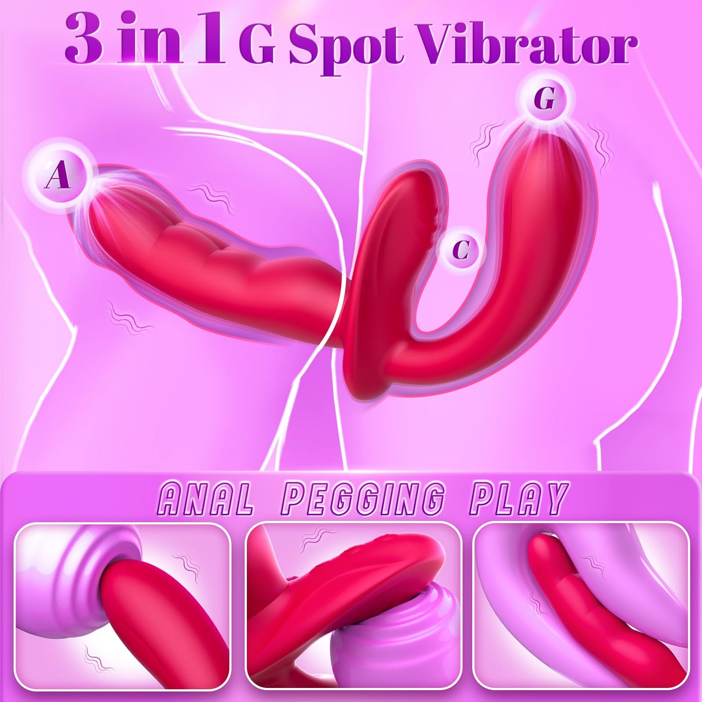 Double Ended Anal Dildo Detachable Wearable G-Spot Vibrator Strapless Strap on Dildo Sex Toys