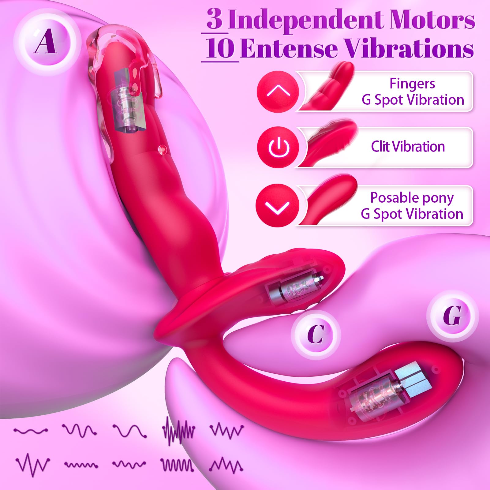 Double Ended Anal Dildo Detachable Wearable G-Spot Vibrator Strapless Strap on Dildo Sex Toys