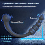 Dual-Ended Vibrating With 10 Vibration Modes Prostate Massager Anal Beads Anal Toy Sex Toy